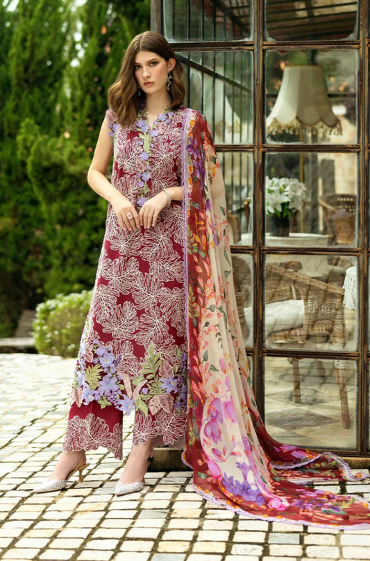 Roheenaz- 3PC Unstitched Dhanak Embroidered Suit - US108