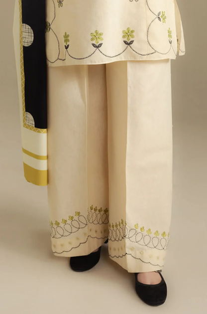 Zara Shahjahan - 3PC Unstitched Dhanak Embroidered Suit - UH282