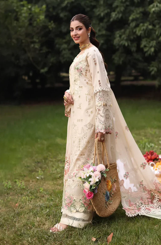 Kahf - 3PC Unstitched Lawn Embroidered Suit - UA300