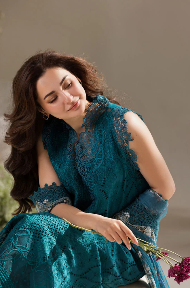 Sobia Nazir - 3 Piece Lawn Chicken Kari Embroidered Suit - UPF033