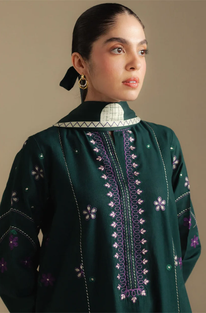 Zara Shahjahan - 3PC Unstitched Dhanak Embroidered Suit - UH273