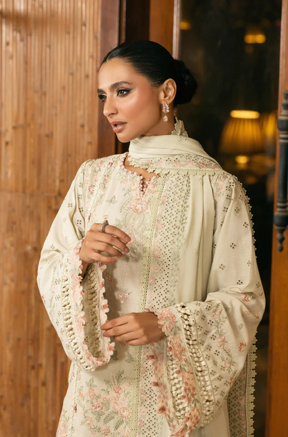 Elaf Premium - 3PC Unstitched Lawn Embroidered Suit - UA264