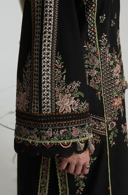 Hussain Rehar  - 3PC Unstitched Lawn Embroidered Suit - UA263