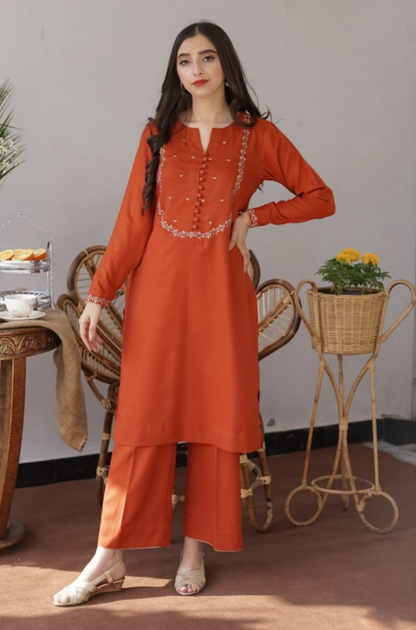 Asling - 3PC Unstitched Dhanak Embroidered Suit - UH160