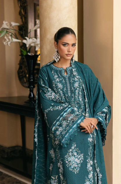 Sapphire - 3PC Unstitched Lawn Embroidered Suit - UA255
