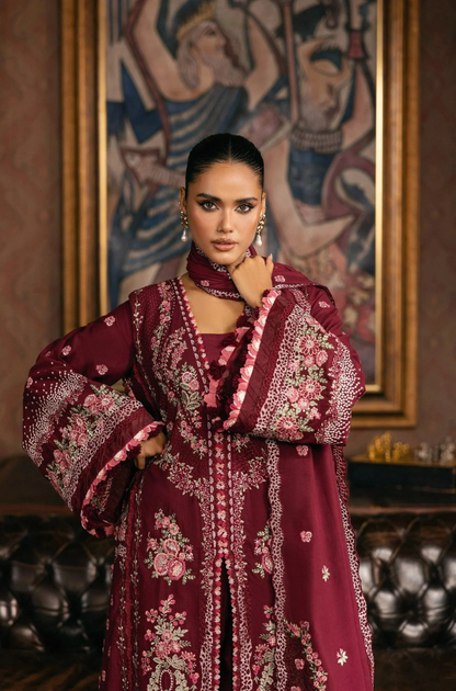 Imrozia - 3PC Unstitched Lawn Embroidered Suit - UA257