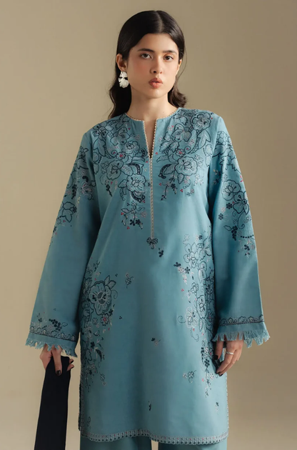 Zara Shahjahan - 3PC Unstitched Dhanak Embroidered Suit - UH278