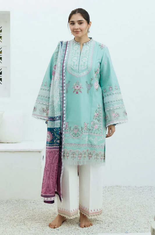 3 - Piece  Embroidered Lawn Shirt - UPA029