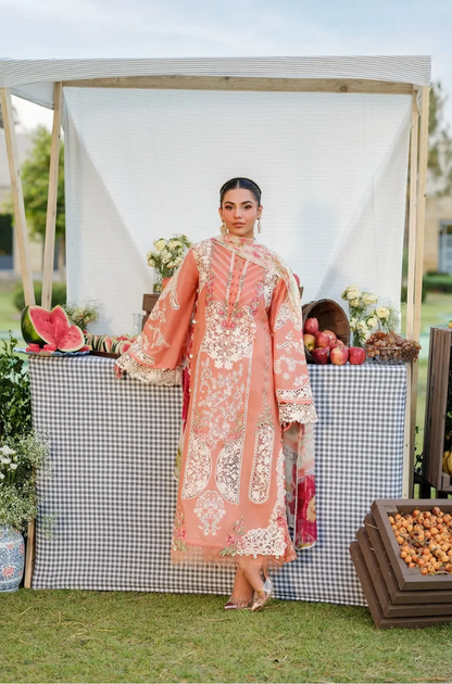 Elaf - 3PC Unstitched Lawn Embroidered Suit - UA303