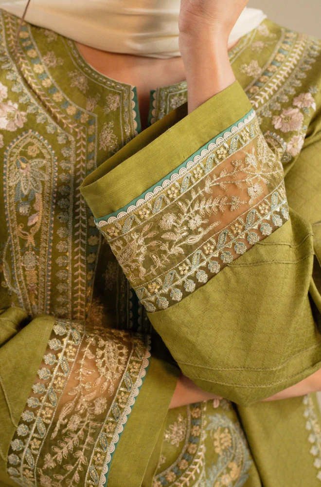 Zara Shahjahan - 3  Piece - Embroidered Lawn Shirt - UPF030