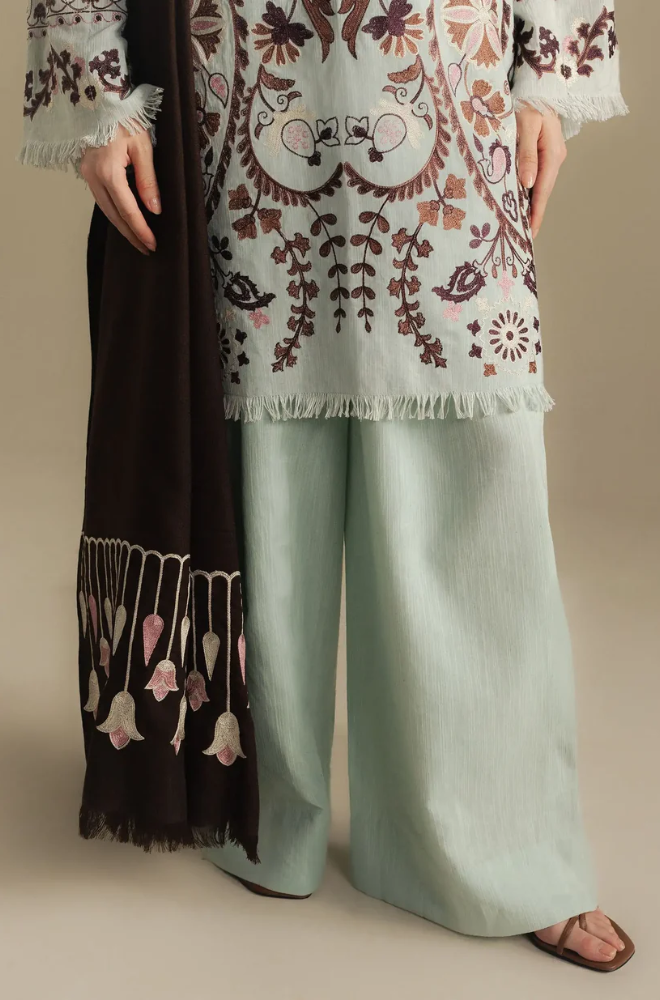 Zara Shahjahan - 3PC Unstitched Dhanak Embroidered Suit - UH274