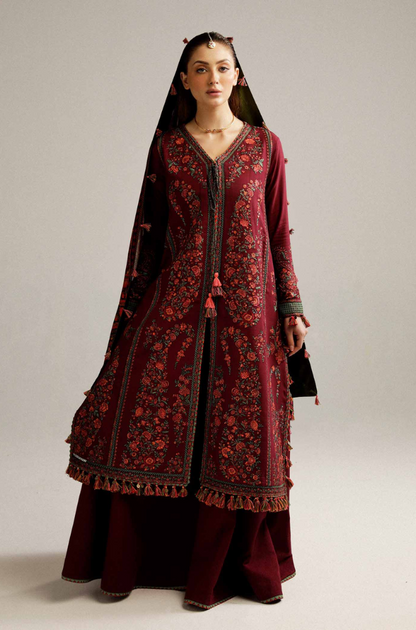 Hussain Rehar - 3PC Unstitched Dhanak Embroidered Suit - US170