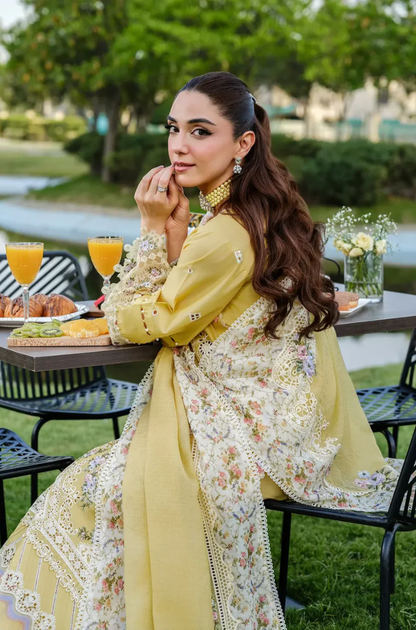 Elaf - 3PC Unstitched Lawn Embroidered Suit - UA253