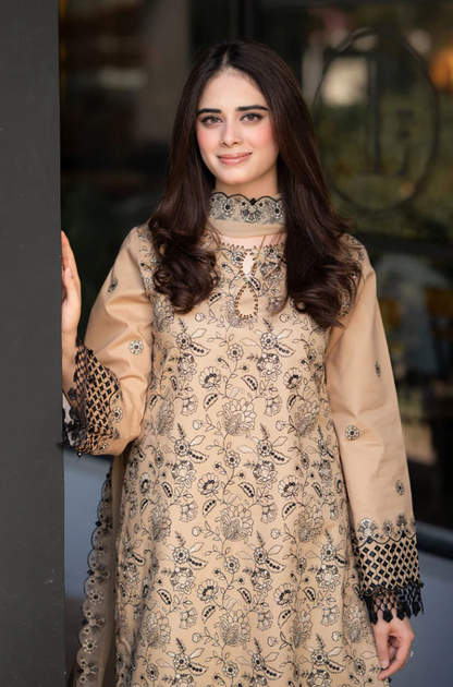 Imrozia - 3PC Unstitched Dhanak Embroidered Suit - US114