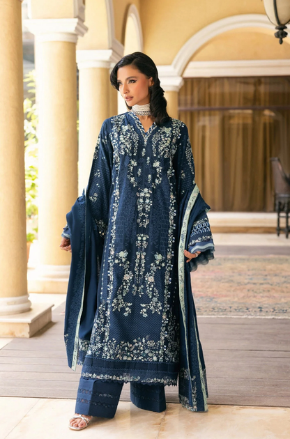 Elaf - 3PC Unstitched Lawn Embroidered Suit - UA258
