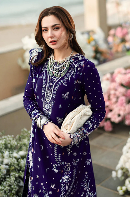 Qalamkar - 3PC Unstitched Dhanak Embroidered Suit - US145
