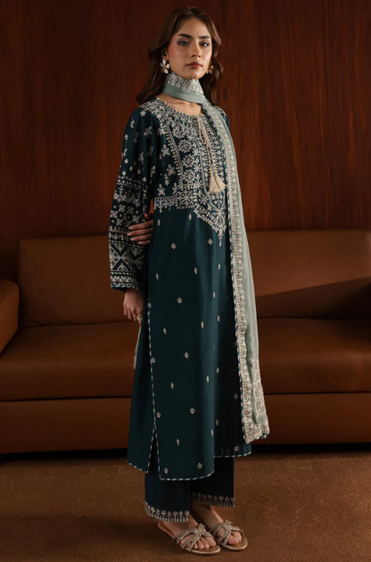 Batik - 3PC Unstitched Lawn Embroidered Suit - UA271