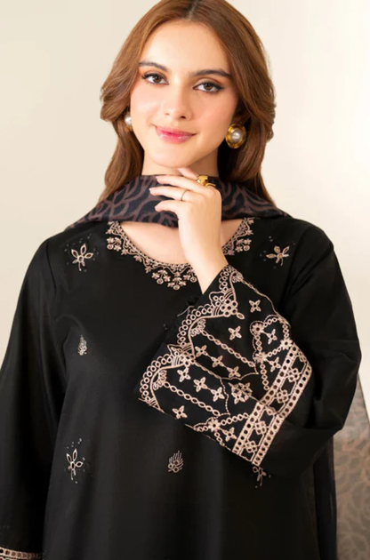 Garnet - 3PC Unstitched Lawn Embroidered Suit - UA289
