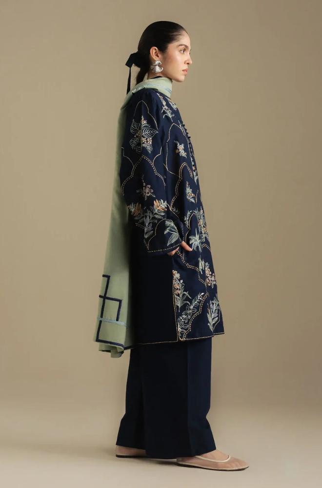 Zara Shahjahan - 3PC Unstitched Dhanak Embroidered Suit - UH269