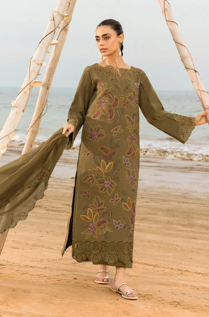 Rang Rasiya - 3PC Unstitched Lawn Embroidered Suit - UA260
