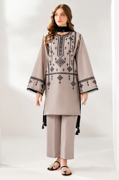 Jazmin - 3PC Unstitched Dhanak Embroidered Suit - US102