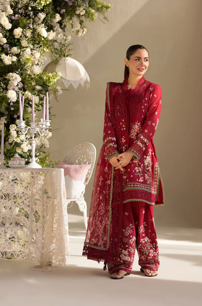 Sobia Nazir - 3PC Unstitched Lawn Embroidered Suit - UA251