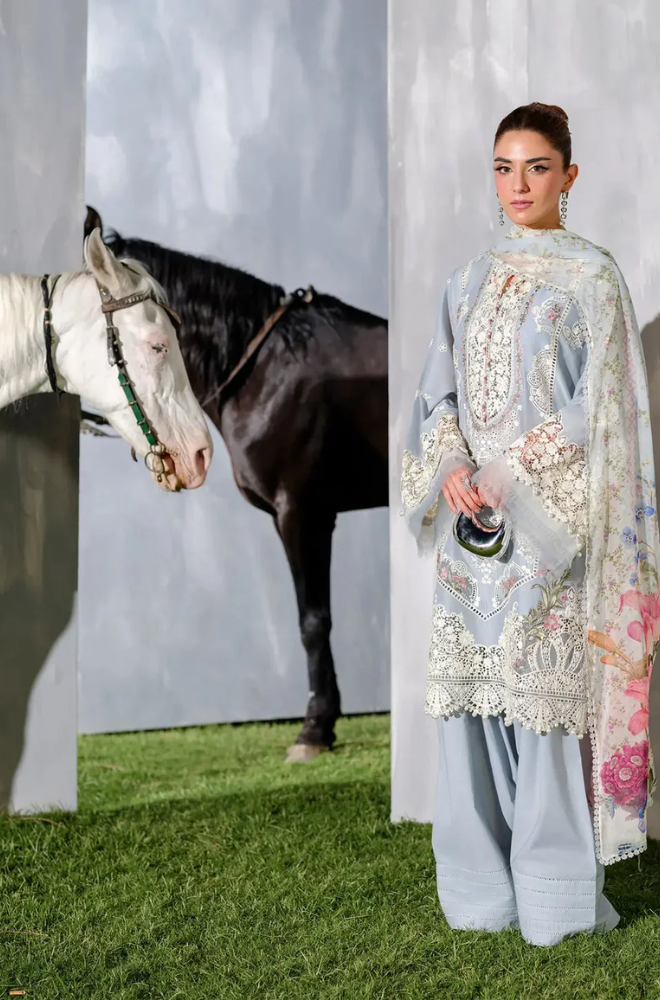 Elaf - 3PC Unstitched Lawn Embroidered Suit - UA242