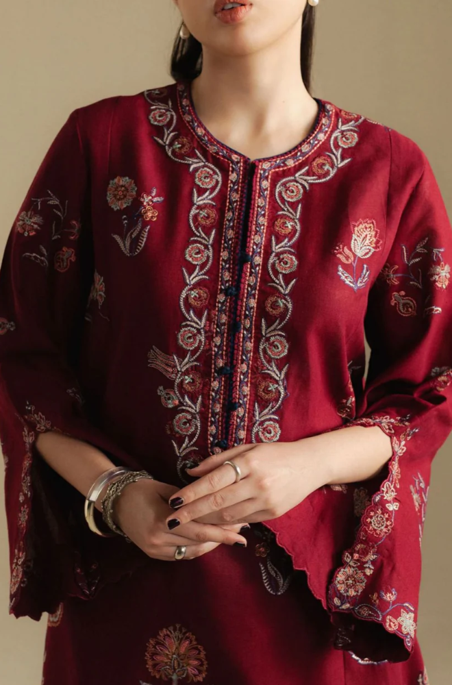 Zara Shahjahan - 3PC Unstitched Dhanak Embroidered Suit - UH271