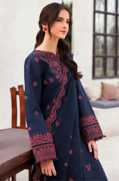 Jazmin - 3PC Unstitched Lawn Embroidered Suit - UA306