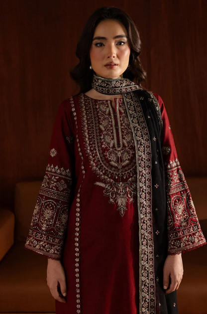 Batik - 3PC Unstitched Dhanak Embroidered Suit - UH175
