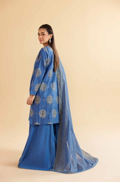 Nishat- 3PC Lawn Digital Printed Suit (Unstitched) - UH0175
