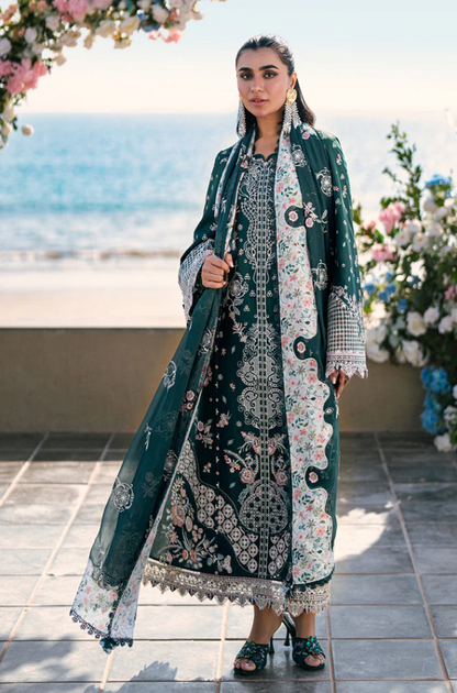 Qalamkar - 3PC Unstitched Dhanak Embroidered Suit - US119