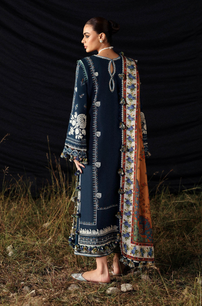 Hussain Rehar - 3PC Unstitched Lawn Embroidered Suit - UA240