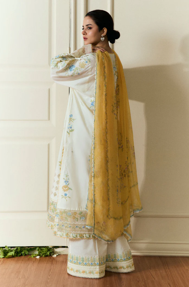 Coco by Zara Shahjahan- 3PC Unstitched Dhanak Embroidered Suit - US135