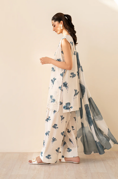 Iznik- 3PC Lawn Digital Printed Suit (Unstitched) - UPHB0177