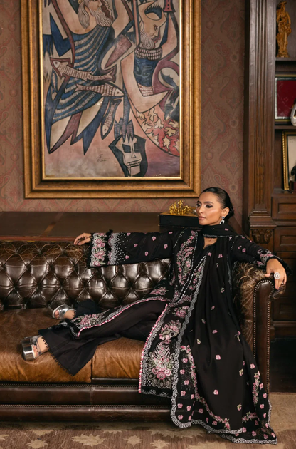 Elaf - 3PC Unstitched Lawn Embroidered Suit - UA243