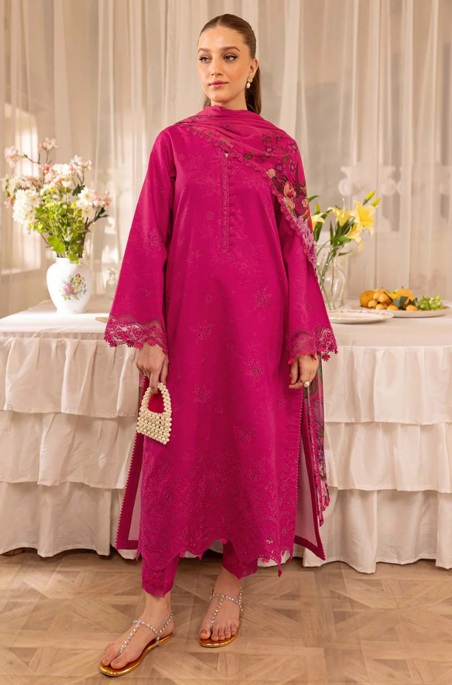 Batik - 3PC Unstitched Lawn Embroidered Suit - UA307