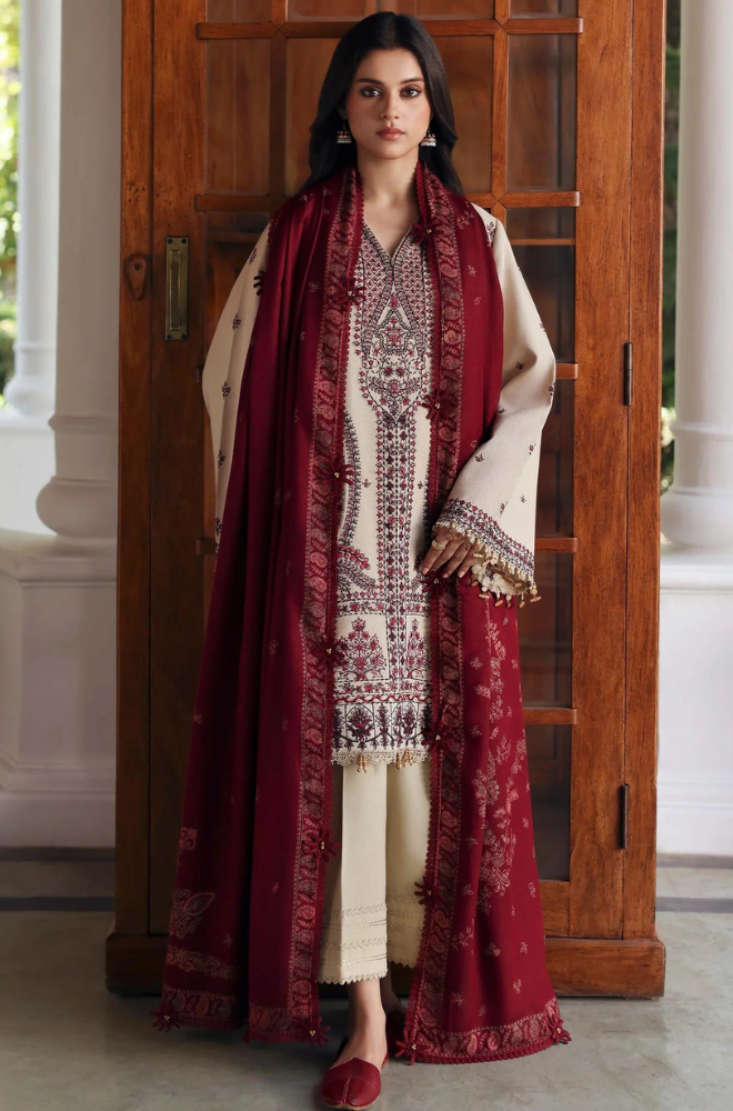 Republic - 3PC Unstitched Lawn Embroidered Suit - UA239