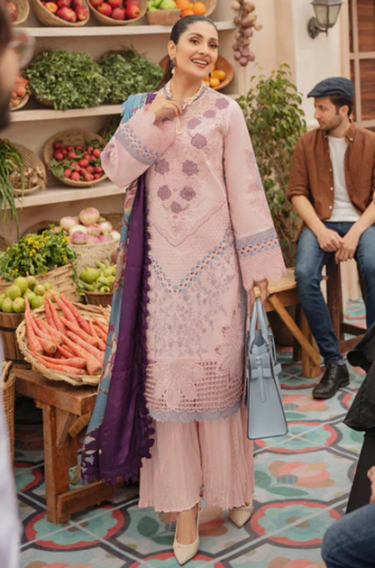 Mushq - 3PC Unstitched Lawn Embroidered Suit - UA288