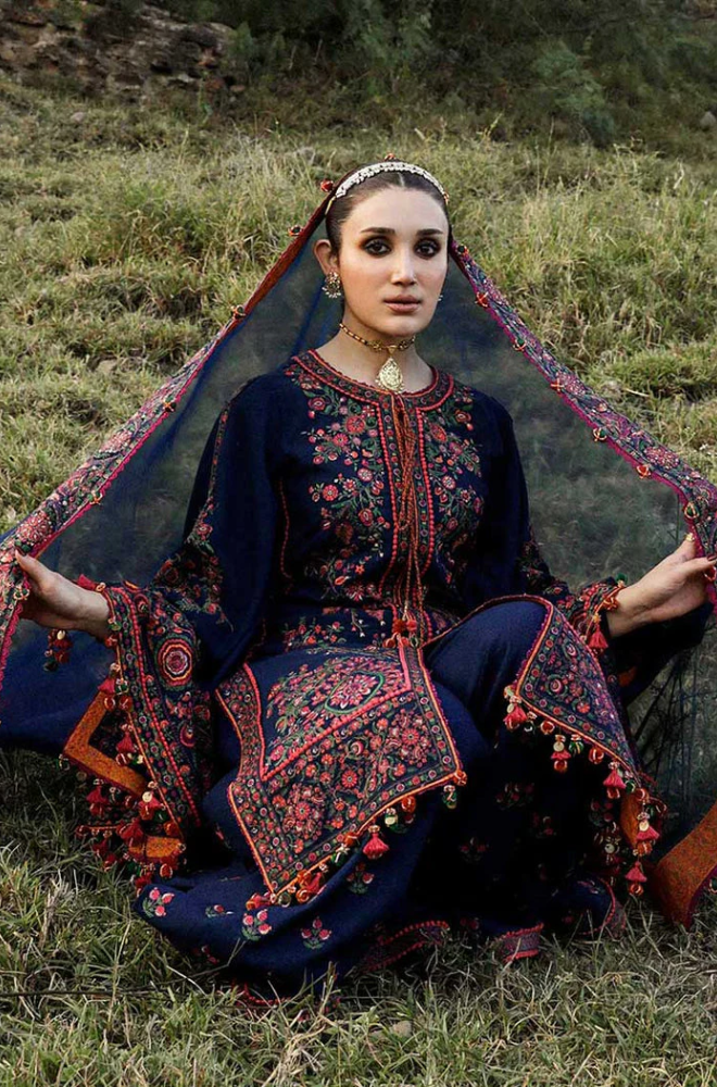 Hussain Rehar - 3PC Unstitched Dhanak Embroidered Suit - UH171