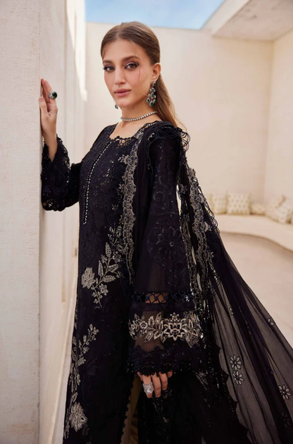 Maria.B - 3PC Unstitched Dhanak Embroidered Suit - US126