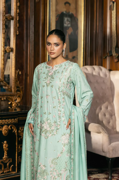 Elaf - 3PC Unstitched Lawn Embroidered Suit - UA244