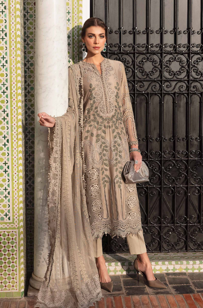 Maria.B - 3PC Lawn Embroidered Suit (Unstitched) - UPJ0164