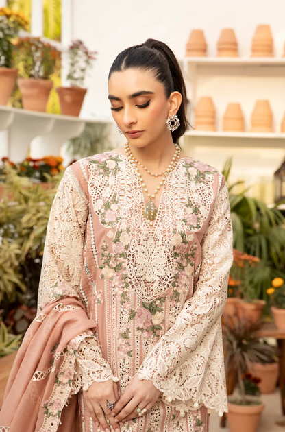 imrozia - 3PC Unstitched Lawn Embroidered Suit - UA268