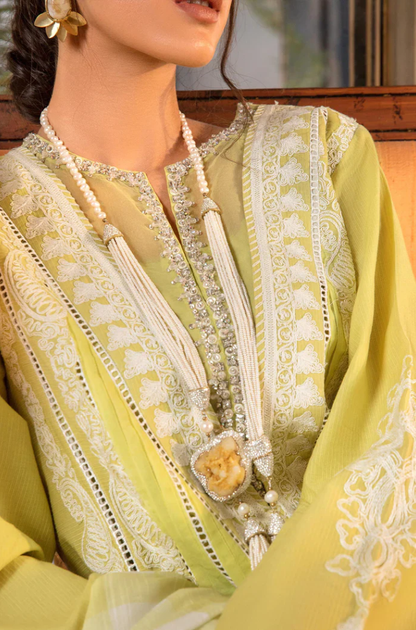 Crimson  - 3PC Unstitched Lawn Embroidered Suit - UA237