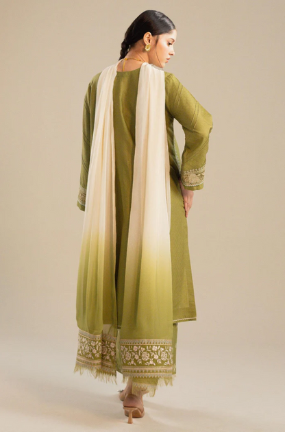 Zara Shahjahan - 3  Piece - Embroidered Lawn Shirt - UPF030