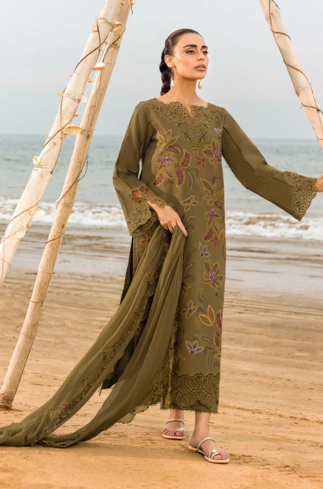 Rang Rasiya - 3PC Unstitched Lawn Embroidered Suit - UA260
