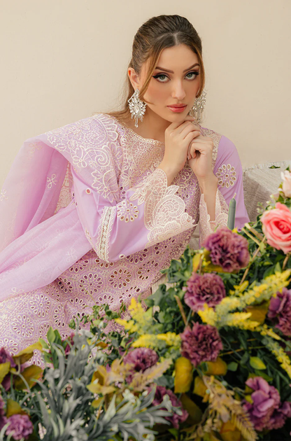 Mahnur - 3PC Unstitched Lawn Embroidered Suit - UA284
