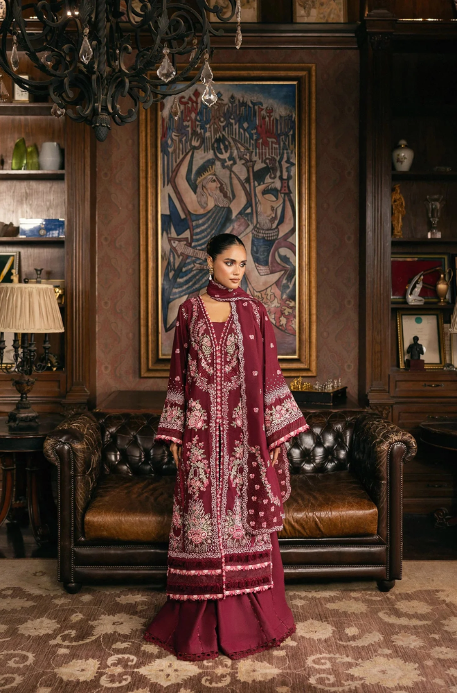 Imrozia - 3PC Unstitched Lawn Embroidered Suit - UA257
