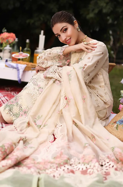Kahf - 3PC Unstitched Lawn Embroidered Suit - UA300